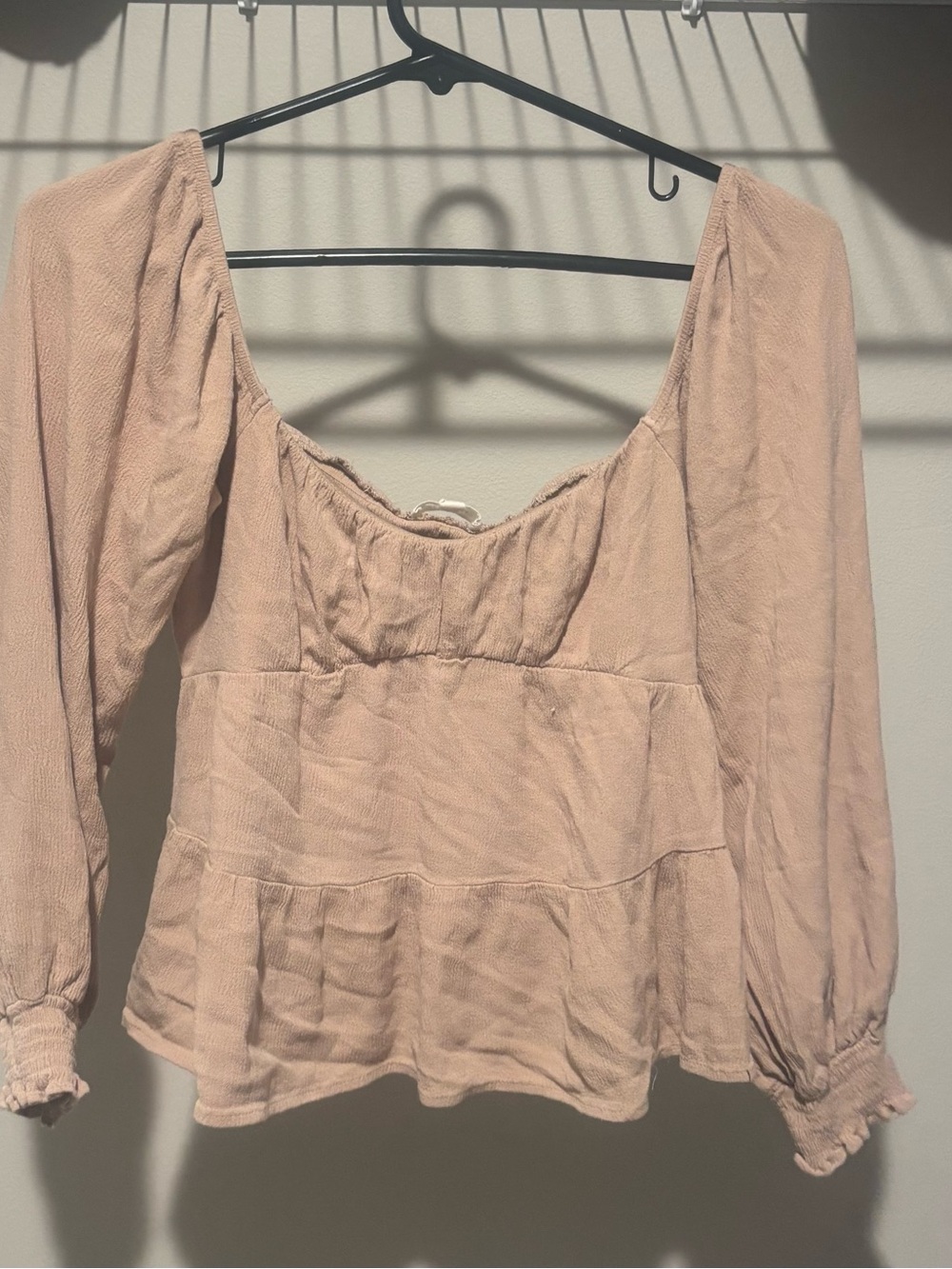 LA Hearts Cream Long Sleeve Top